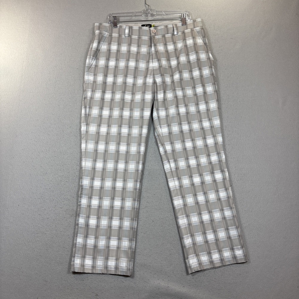 Sligo Golf Pants Mens 34 /30 Chino Athleisure Gray Plaid Loud Performance